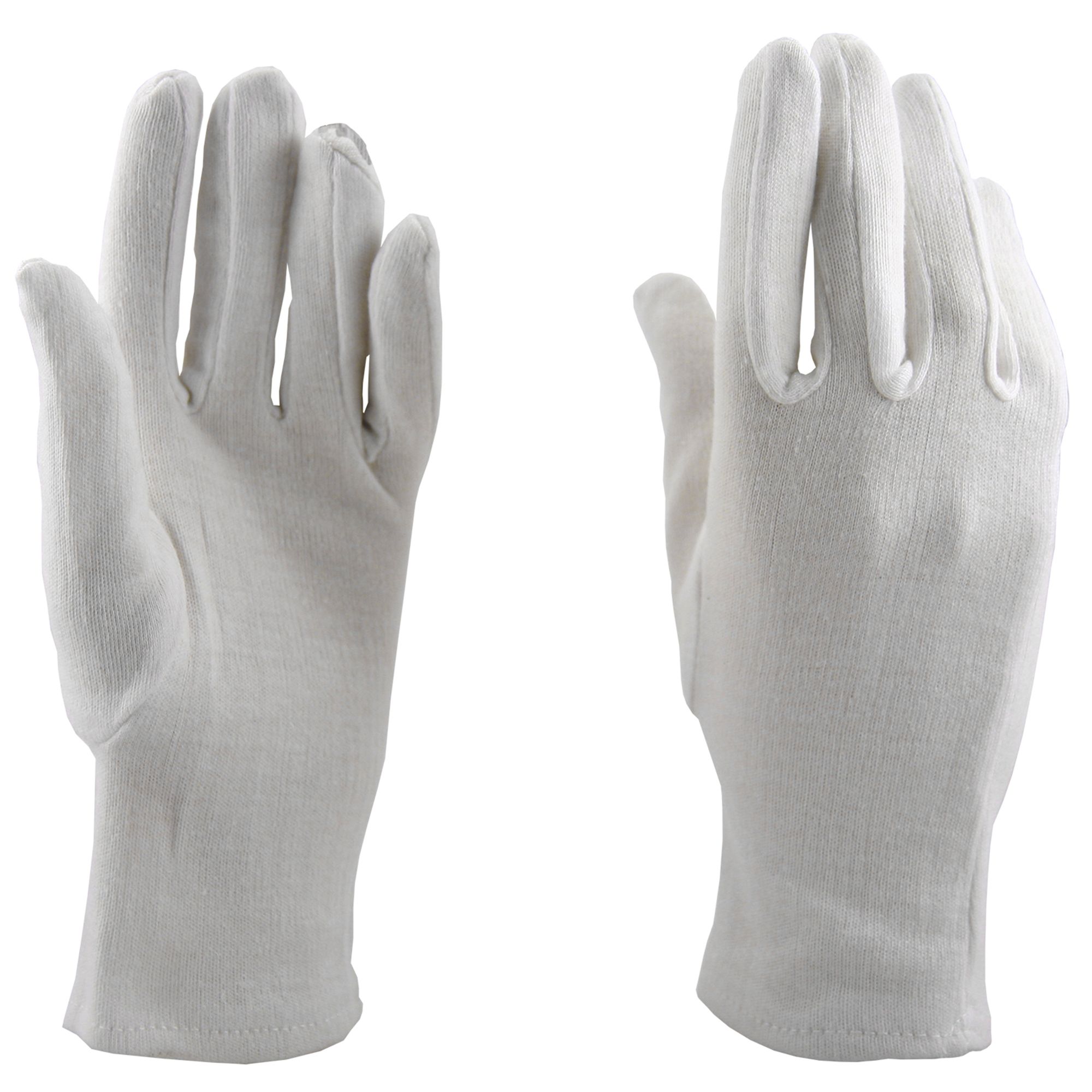 Manusi PRIMA tricotate interlock din bumbac, albe